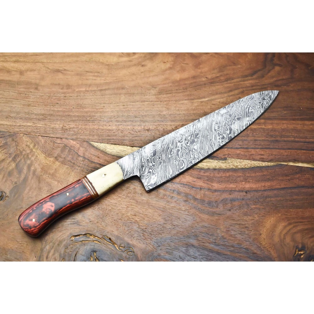 12 Handmade Damascus Fillet Knife Forged Full Tang Blade Steel Bolster Handle 3