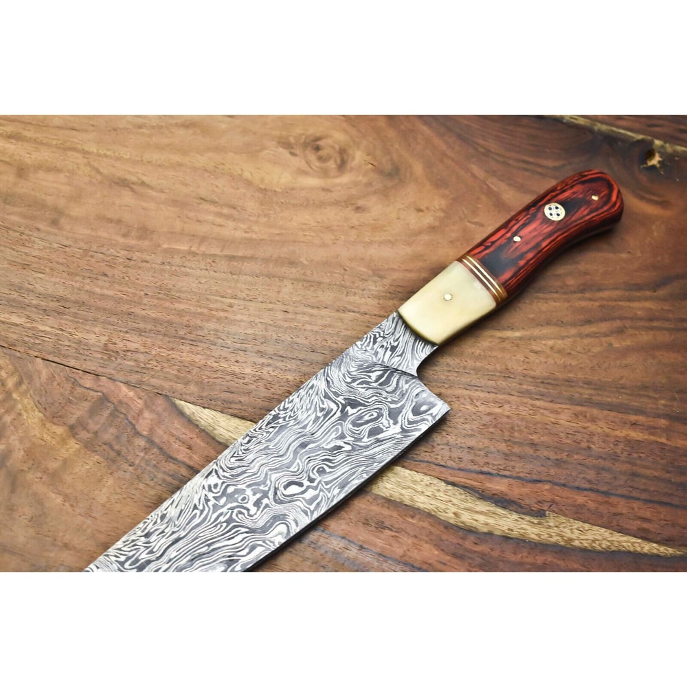 12 Handmade Damascus Fillet Knife Forged Full Tang Blade Steel Bolster Handle 1