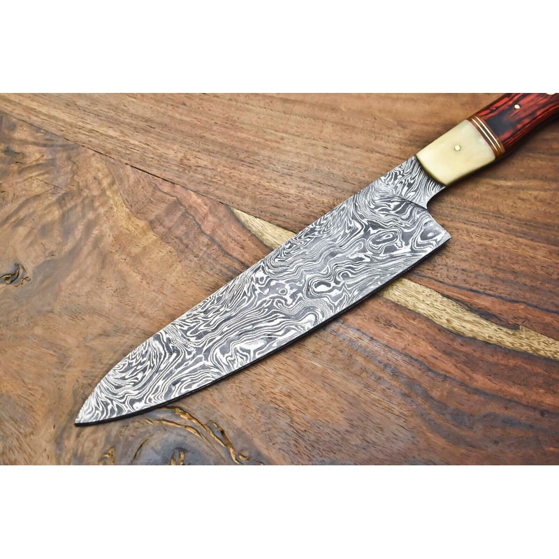 12 Handmade Damascus Fillet Knife Forged Full Tang Blade Steel Bolster Handle 2