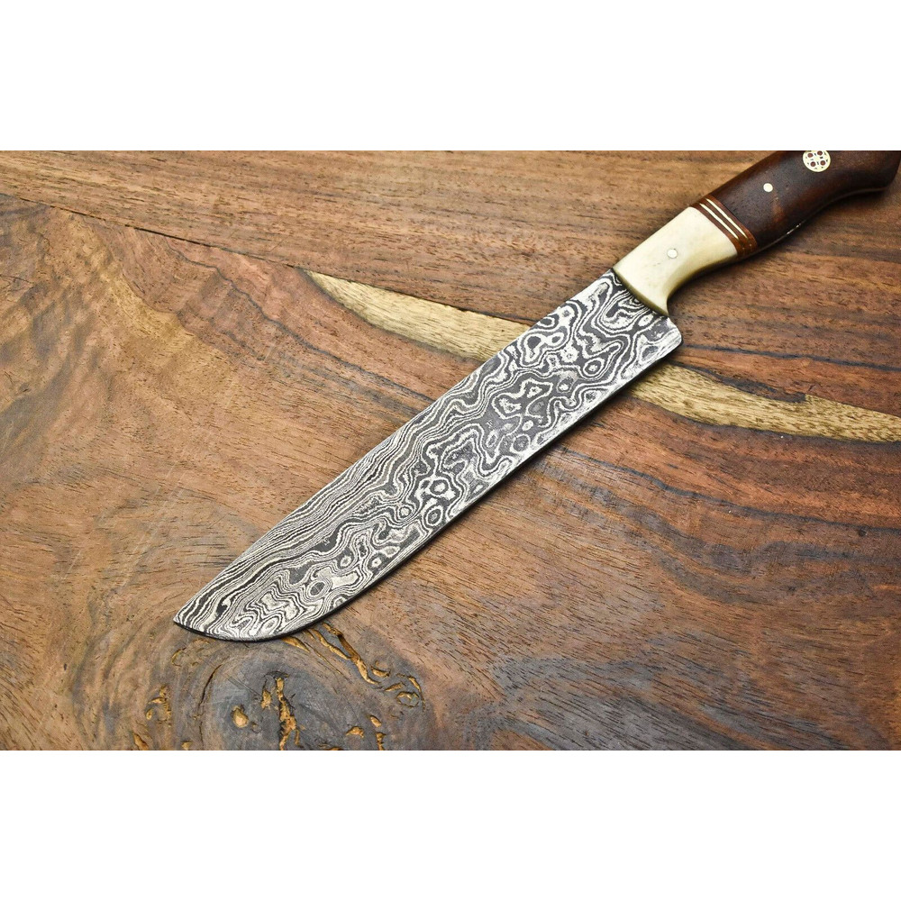 Premium Handmade Damascus Fillet Knife  Full Tang Kitchen Knife With 4mm Thick Blade 2