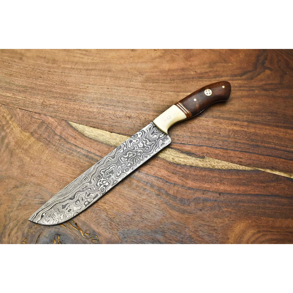 Premium Handmade Damascus Fillet Knife  Full Tang Kitchen Knife With 4mm Thick Blade 0