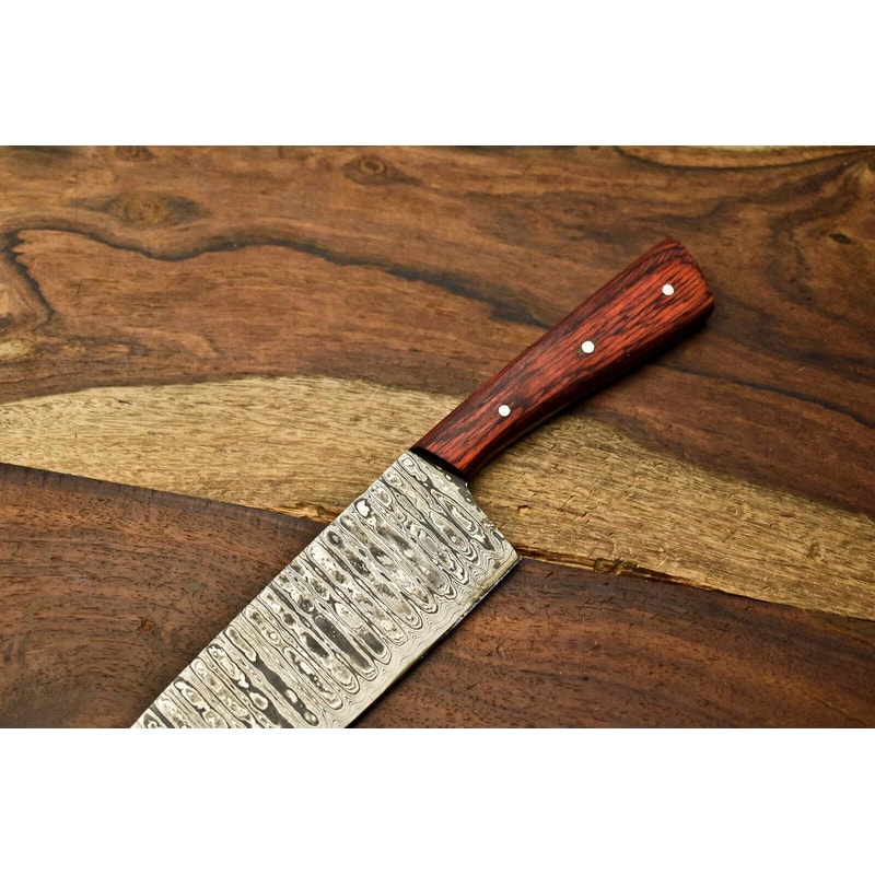 Luxury Damascus Steel Fillet Knife 12Inch Forged Blade With Wooden Handle 1