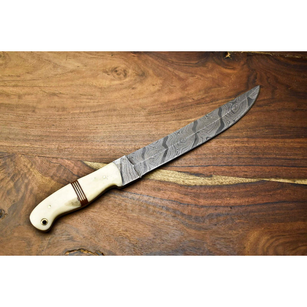 Authentic Handmade Damascus Fillet Knife  512Layer Blade With Pakka Wood Handle 3