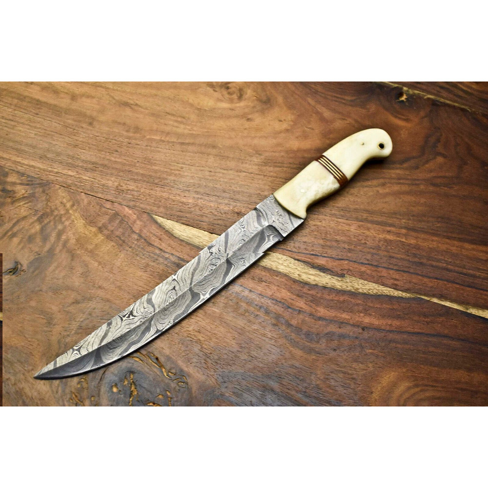 Authentic Handmade Damascus Fillet Knife  512Layer Blade With Pakka Wood Handle 0