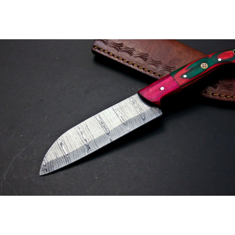 Custom Damascus Steel Fillet Knife Handmade Forged Chef Knife With Pakka Wood Handle 2