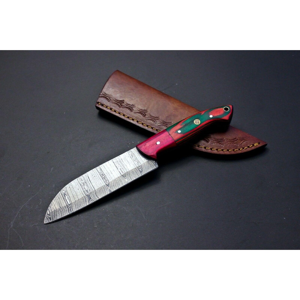 Custom Damascus Steel Fillet Knife Handmade Forged Chef Knife With Pakka Wood Handle 4