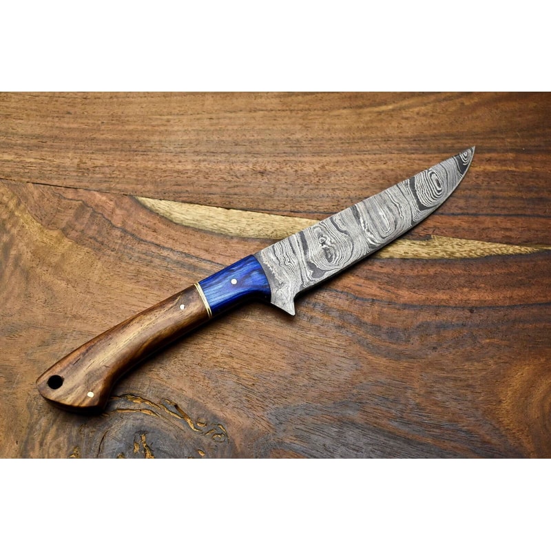 Luxury Damascus Fillet Knife 512Layer Forged Blade With Polished Pakka Wood Handle 1