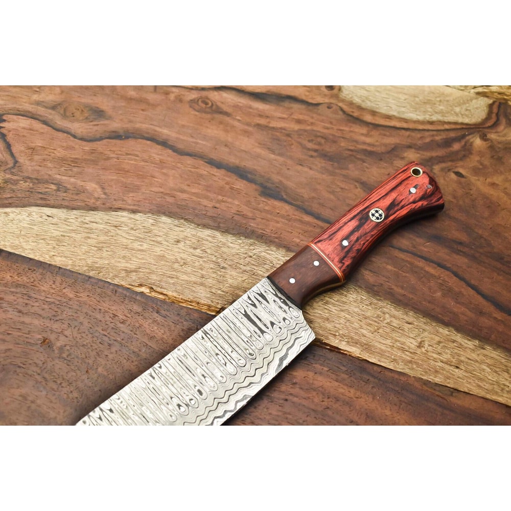 Custom Forged Damascus Kitchen Knife Elegant Fillet Knife With Ergonomic Wood Handle 1