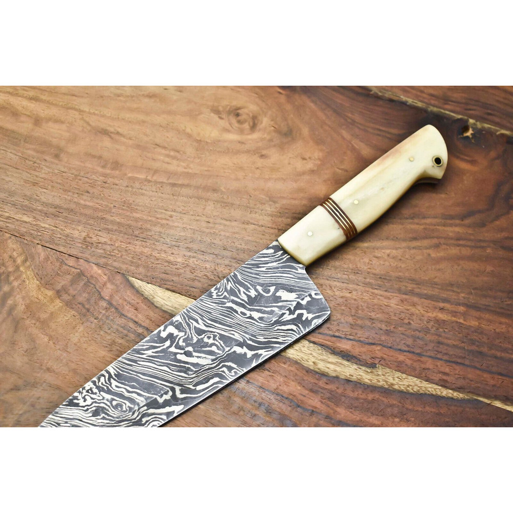 HighEnd Handmade Damascus Knife  12Inch Fillet Knife With Stunning Blade Pattern 1