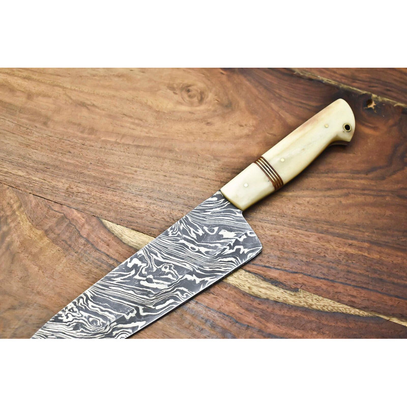 HighEnd Handmade Damascus Knife  12Inch Fillet Knife With Stunning Blade Pattern 1