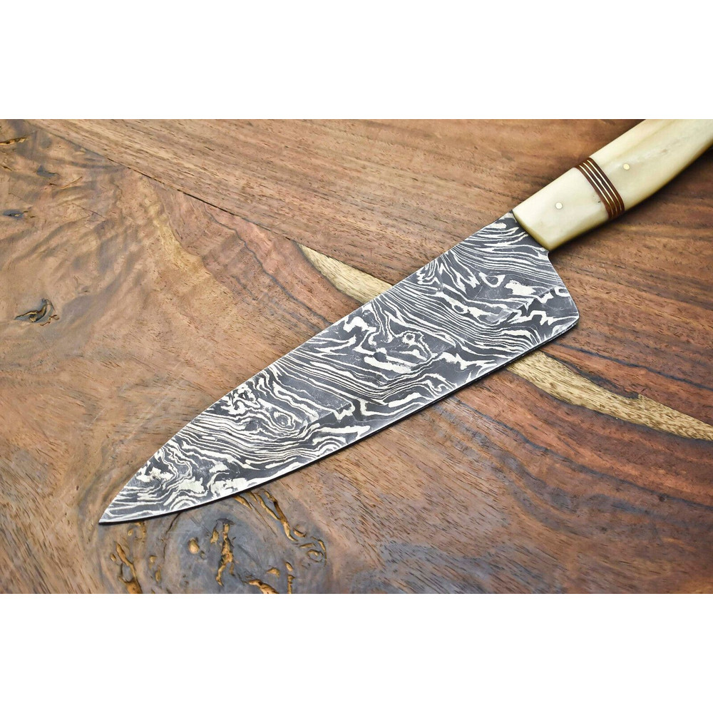 HighEnd Handmade Damascus Knife  12Inch Fillet Knife With Stunning Blade Pattern 2