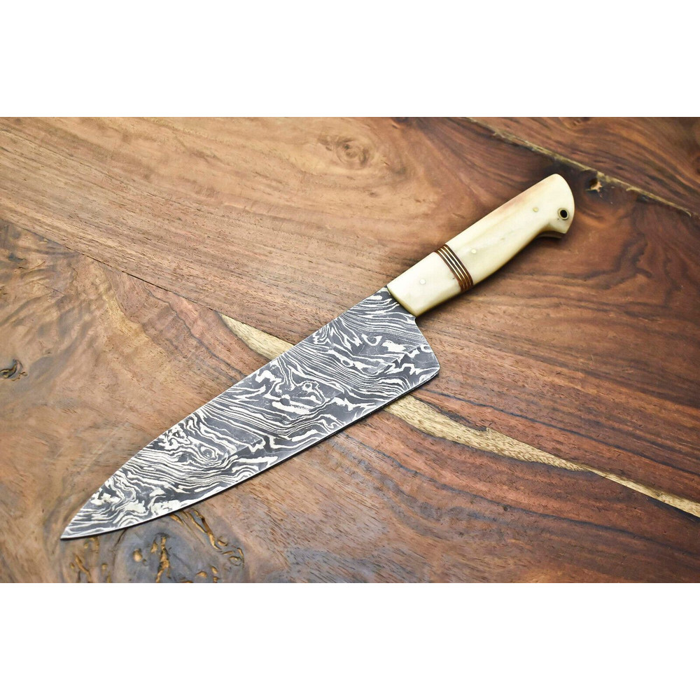 HighEnd Handmade Damascus Knife  12Inch Fillet Knife With Stunning Blade Pattern 0