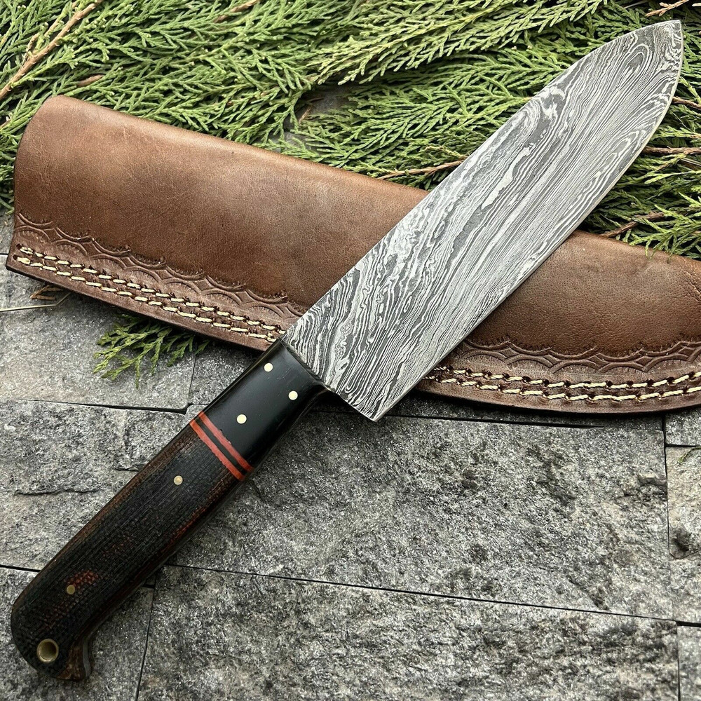 Authentic Damascus Steel Fillet Knife  12 Handmade Chef Knife With Full Tang Design 4