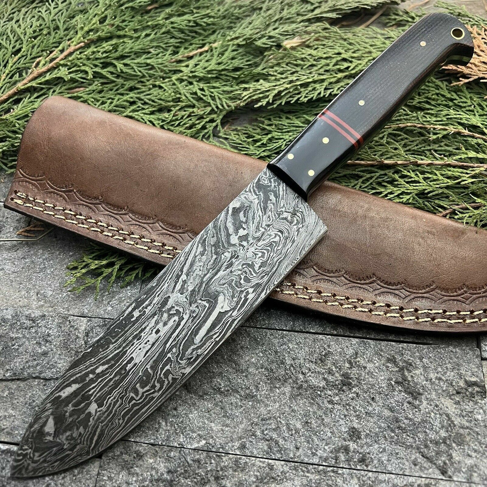 Authentic Damascus Steel Fillet Knife  12 Handmade Chef Knife With Full Tang Design 0