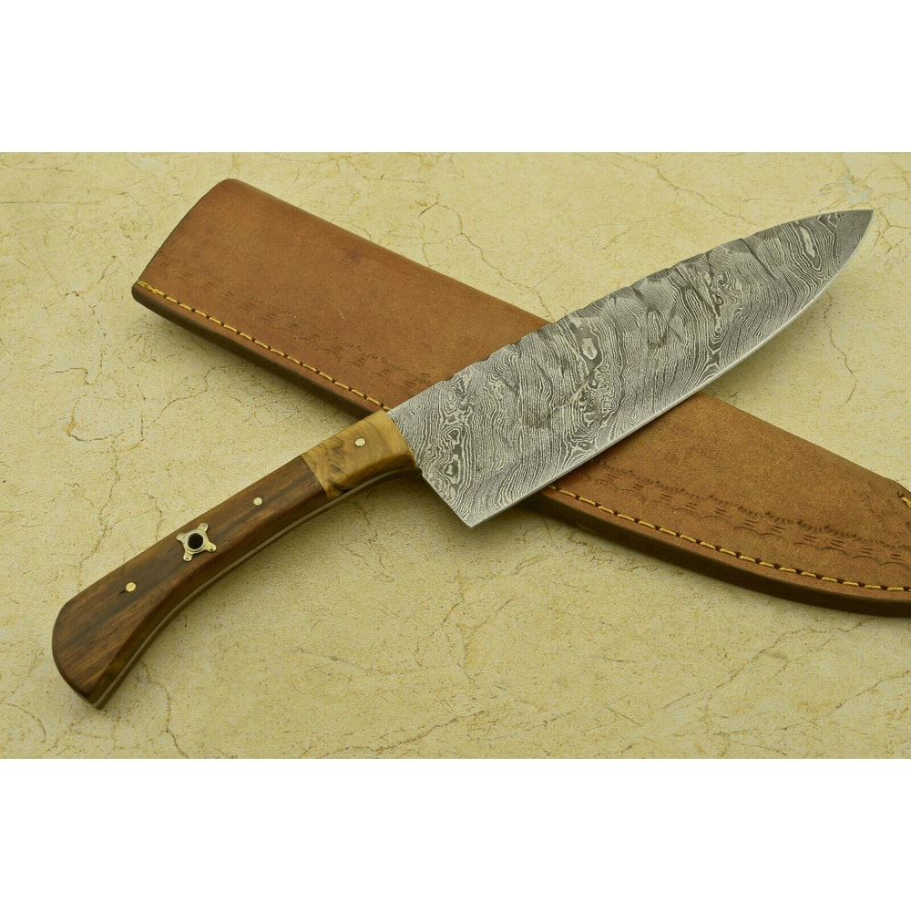 Damascus Steel Fillet Knife 12 Handmade Chef Knife With Full Tang Design 2