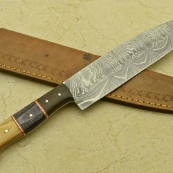 handmade damascus fillet knife | forged 512-layer blade with wooden handle