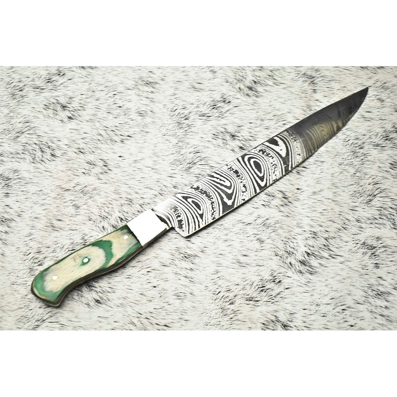Handcrafted Damascus Steel Fillet Knife Full Tang Kitchen Knife With Steel Bolster 1