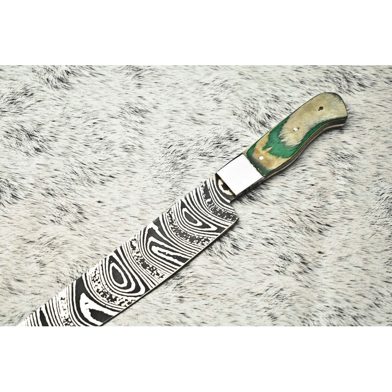 Handcrafted Damascus Steel Fillet Knife Full Tang Kitchen Knife With Steel Bolster 2