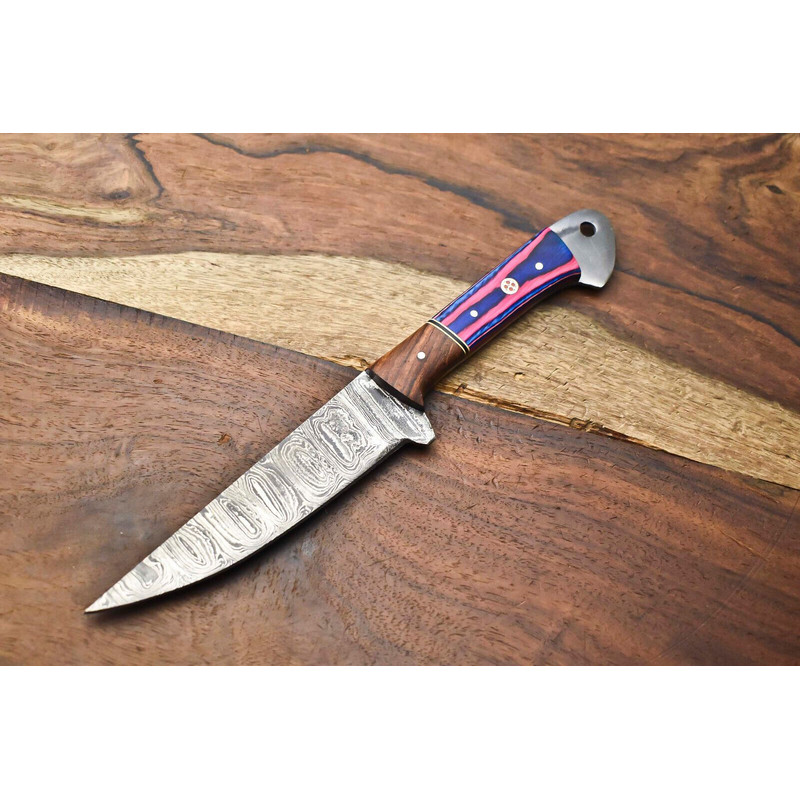 Handmade Chef Knife  Forged Damascus Steel Fillet Knife With Steel Bolster 0