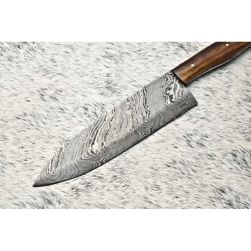 Damascus Fillet Knife Handmade Chef Knife With Stunning Blade Pattern 2
