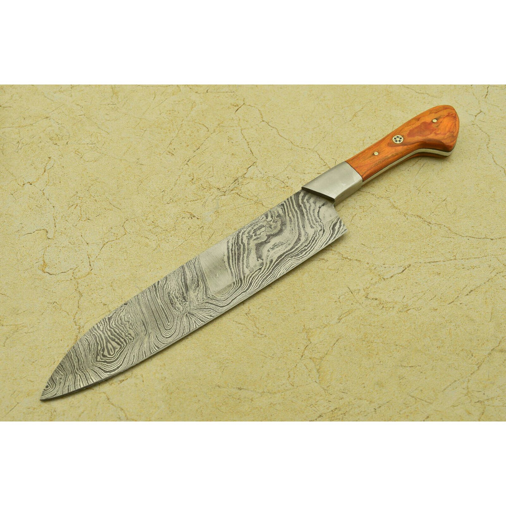 Damascus Steel Fillet Knife  Handmade Full Tang Blade For Culinary Experts 0