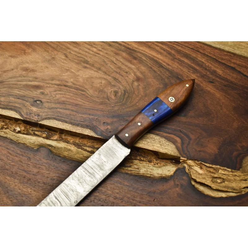 Handmade Damascus Fillet Knife  Forged Steel Chef Knife With Wooden Handle 1