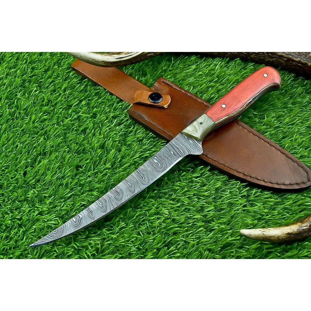 Professional Damascus Fillet Knife 12Inch Full Tang Handmade Chef Knife 4