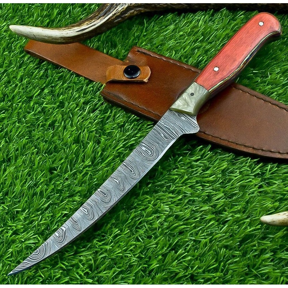 Professional Damascus Fillet Knife 12Inch Full Tang Handmade Chef Knife 0