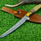 Artisan Forged Damascus Steel Knife Handmade Fillet Blade With Steel Bolster 3