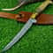 Artisan Forged Damascus Steel Knife Handmade Fillet Blade With Steel Bolster 0