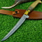 Artisan Forged Damascus Steel Knife Handmade Fillet Blade With Steel Bolster 0