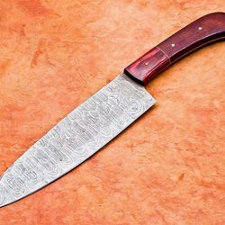 custom handmade damascus steel chef knife | professional kitchen knife with hardwood handle