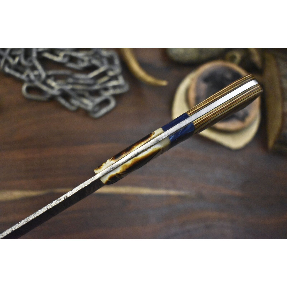 Hand Forged Twist Damascus Chef Knife  12 Full Tang Kitchen Knife With Hardwood Handle 1