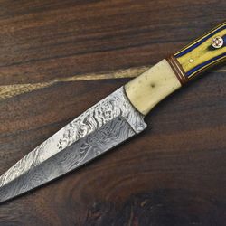 custom hand forged damascus chef knife | twist pattern, hardwood grip, full tang design