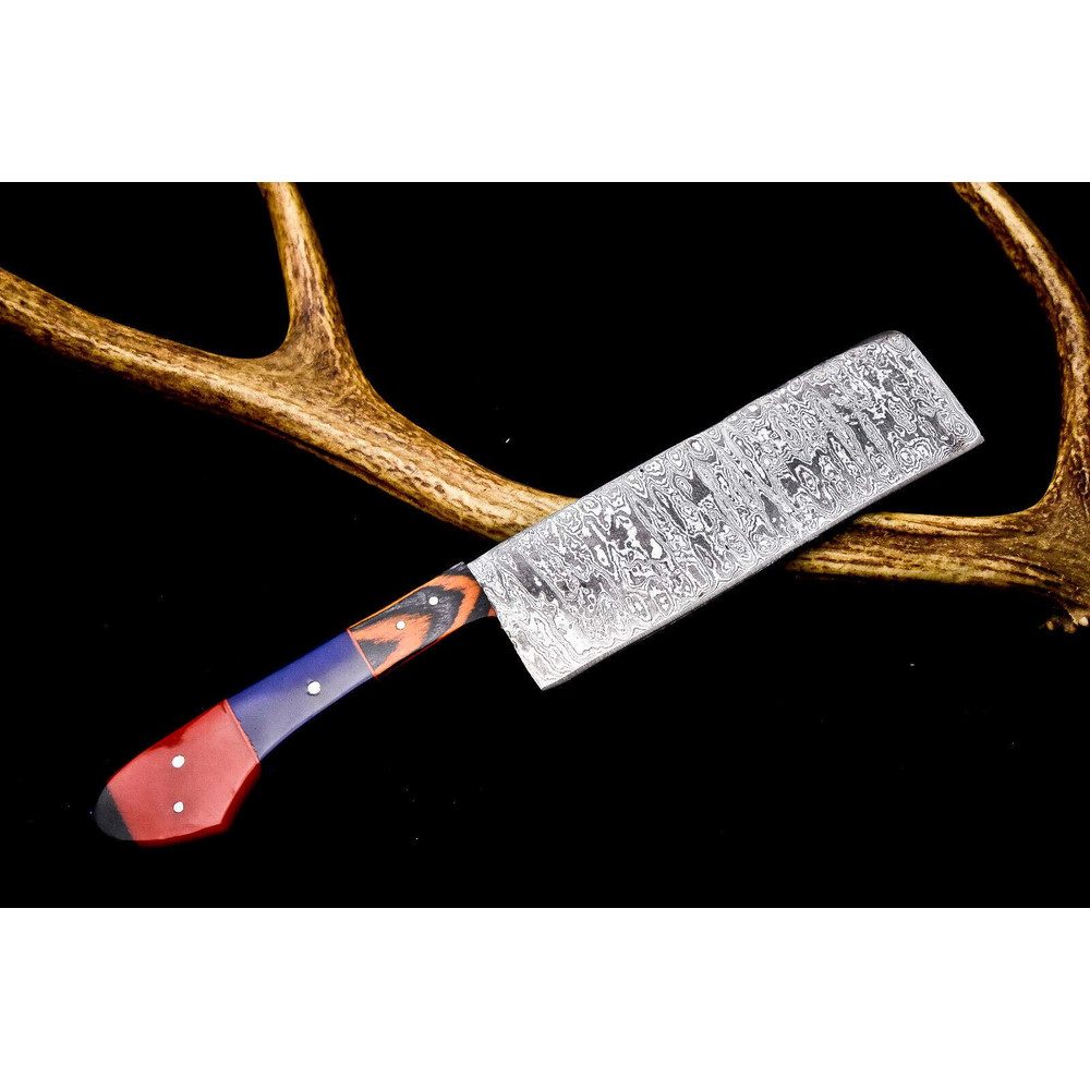Custom 12 Twist Damascus Kitchen Knife  Hand Forged Full Tang Blade For Chef Lovers 3