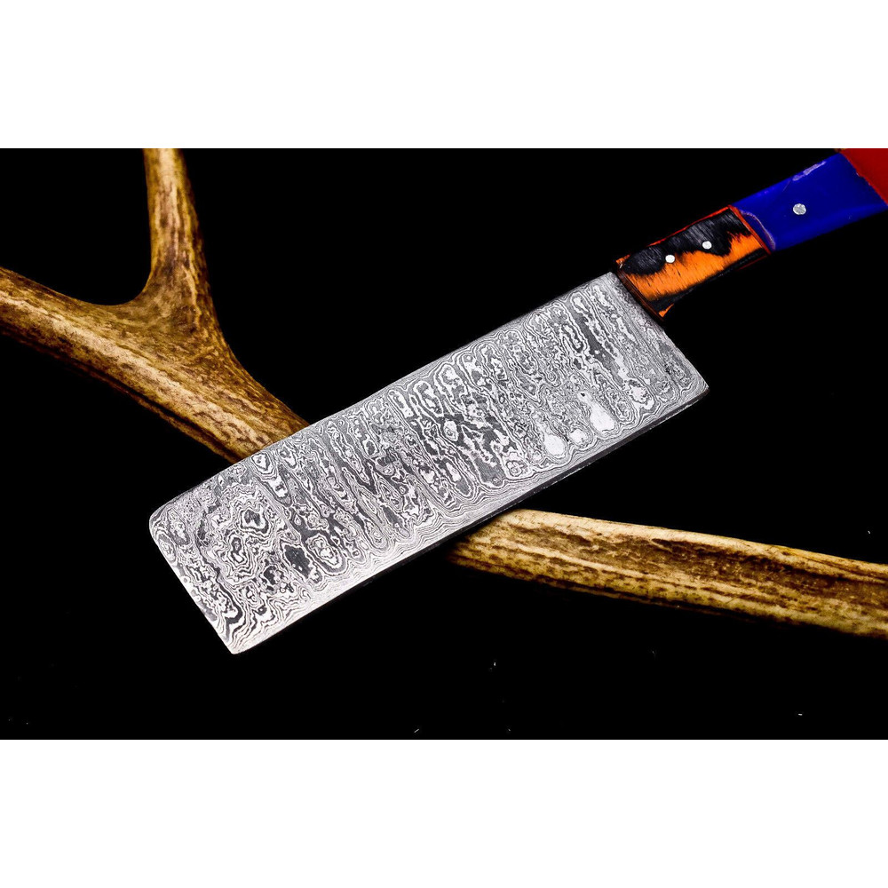 Custom 12 Twist Damascus Kitchen Knife  Hand Forged Full Tang Blade For Chef Lovers 2