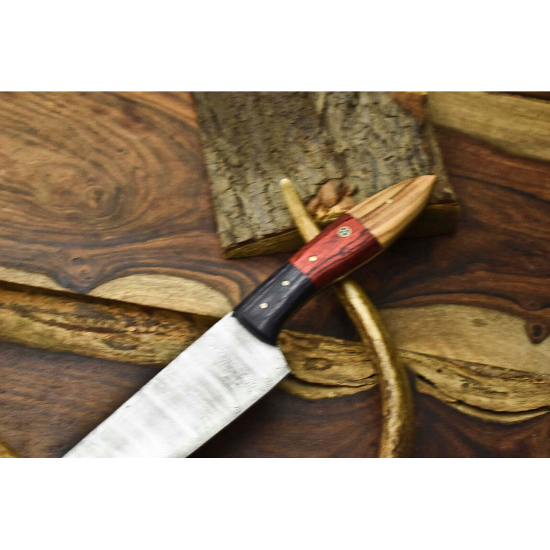 Professional 12 Handmade Damascus Chef Knife  Hardwood Handle  Forged Twist Blade 2