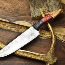 professional 12" handmade damascus chef knife | hardwood handle & forged twist blade