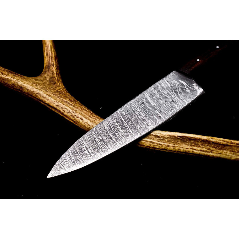 Hand Forged 12 Twist Damascus Chef Knife  Hardwood Handle Gift For HimHer 2