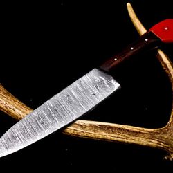 hand forged 12" twist damascus chef knife – hardwood handle, gift for him/her