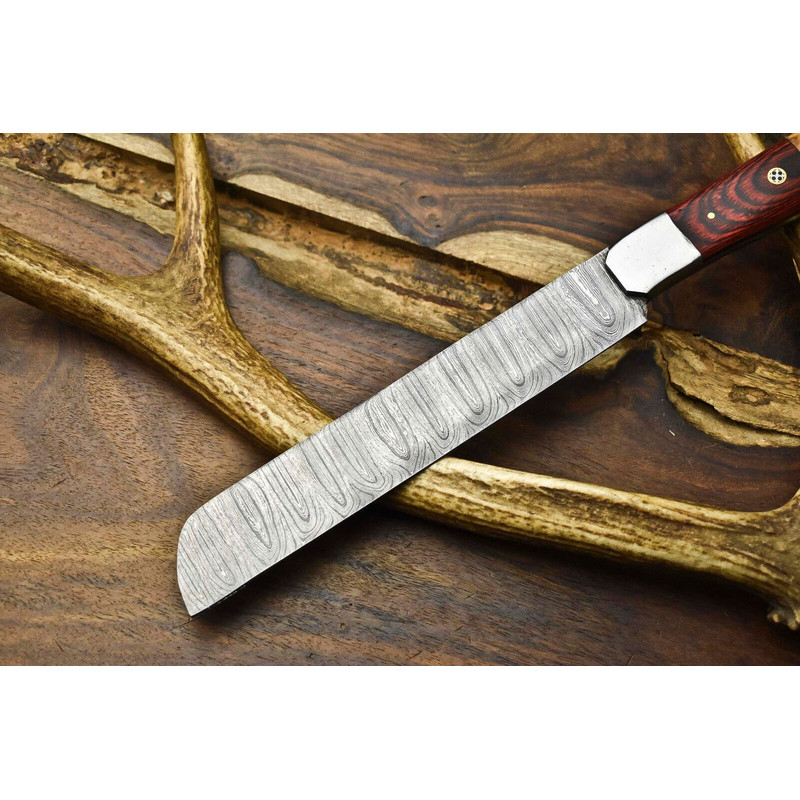 Rare 12 Damascus Steel Kitchen Knife  Hand Forged Twist Pattern Perfect Gift For Chefs 2