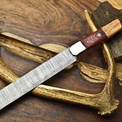 rare 12" damascus steel kitchen knife – hand forged twist pattern, perfect gift for chefs