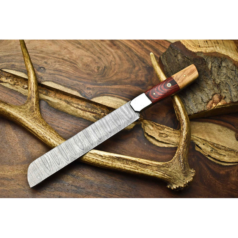 Rare 12 Damascus Steel Kitchen Knife  Hand Forged Twist Pattern Perfect Gift For Chefs 0