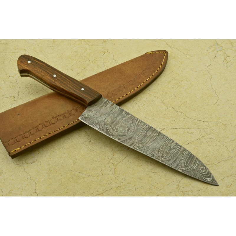 Artisan Hand Forged Damascus Steel Chef Knife 1175 Kitchen Knife With Wooden Handle 0