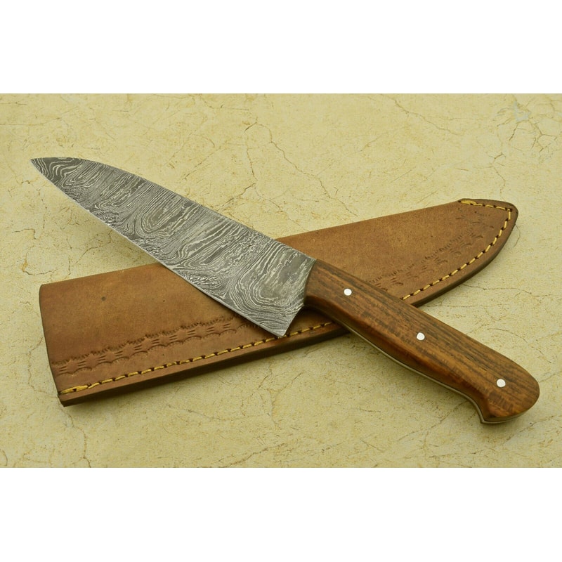 Artisan Hand Forged Damascus Steel Chef Knife 1175 Kitchen Knife With Wooden Handle 2