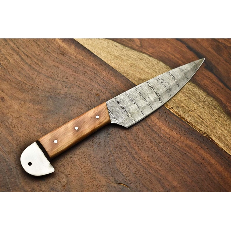 Hand Forged Damascus Steel Chef Knife 1000 Kitchen Knife With Wooden Handle 3
