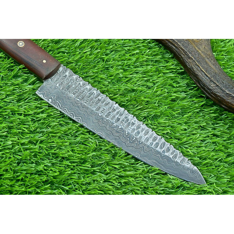 Stunning Hand Forged Damascus Steel Chef Knife  115 Custom Handmade Kitchen Knife 1