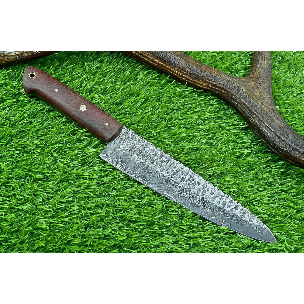 Stunning Hand Forged Damascus Steel Chef Knife  115 Custom Handmade Kitchen Knife 2