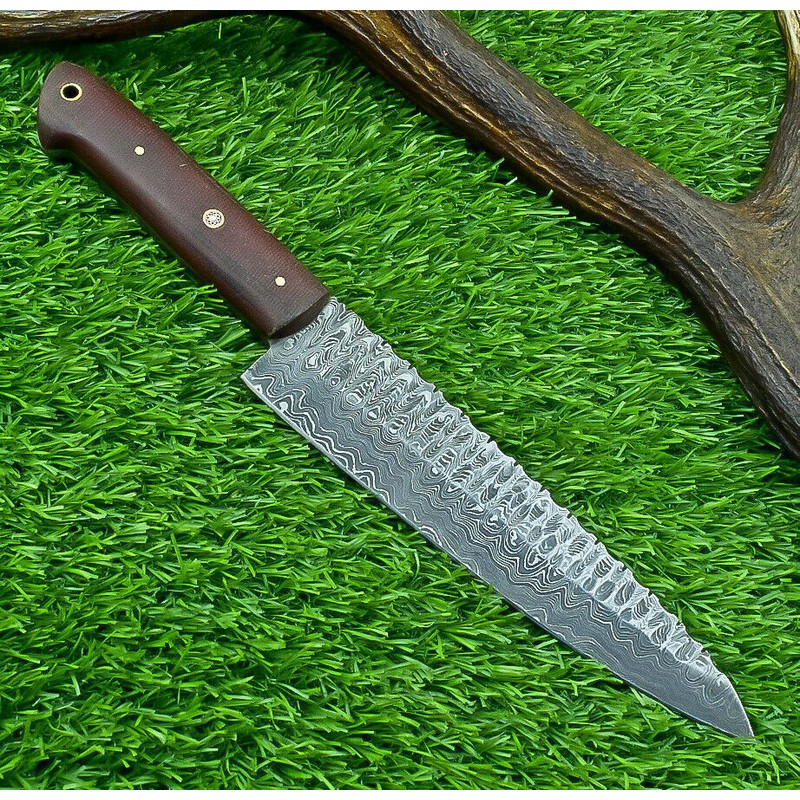 Stunning Hand Forged Damascus Steel Chef Knife  115 Custom Handmade Kitchen Knife 0