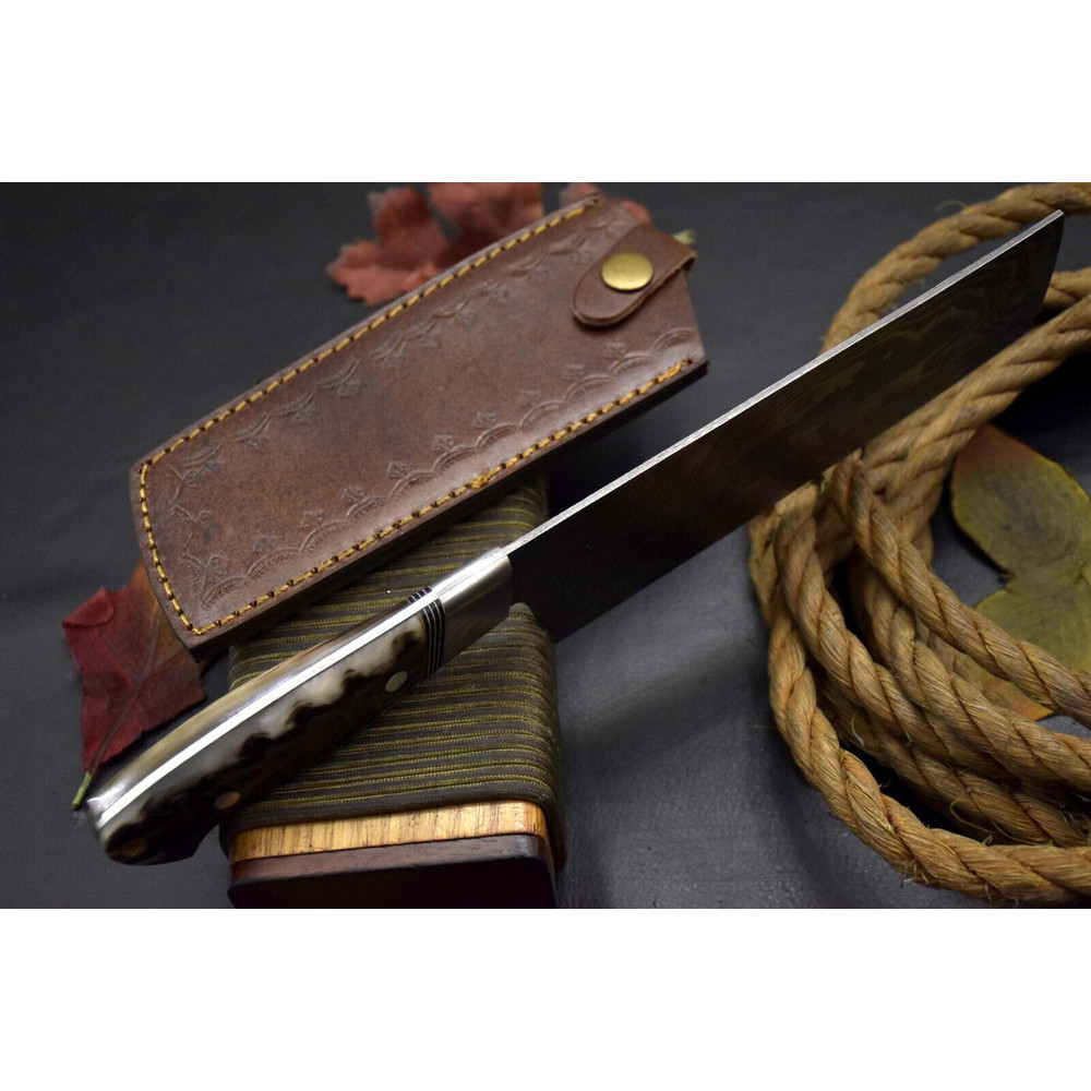 115 Handmade Damascus Steel Chef Knife  Full Tang Kitchen Hunting  Camping Knife 3